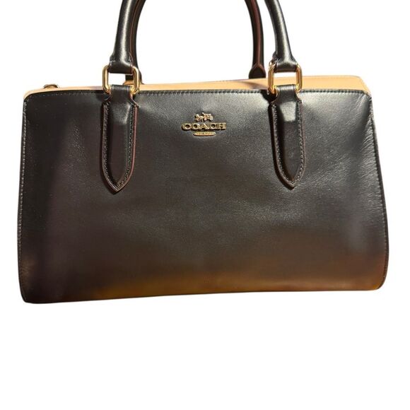 Coach Selena Bond Bag In Colorblock Black and Tan Bag - Picture 1 of 8